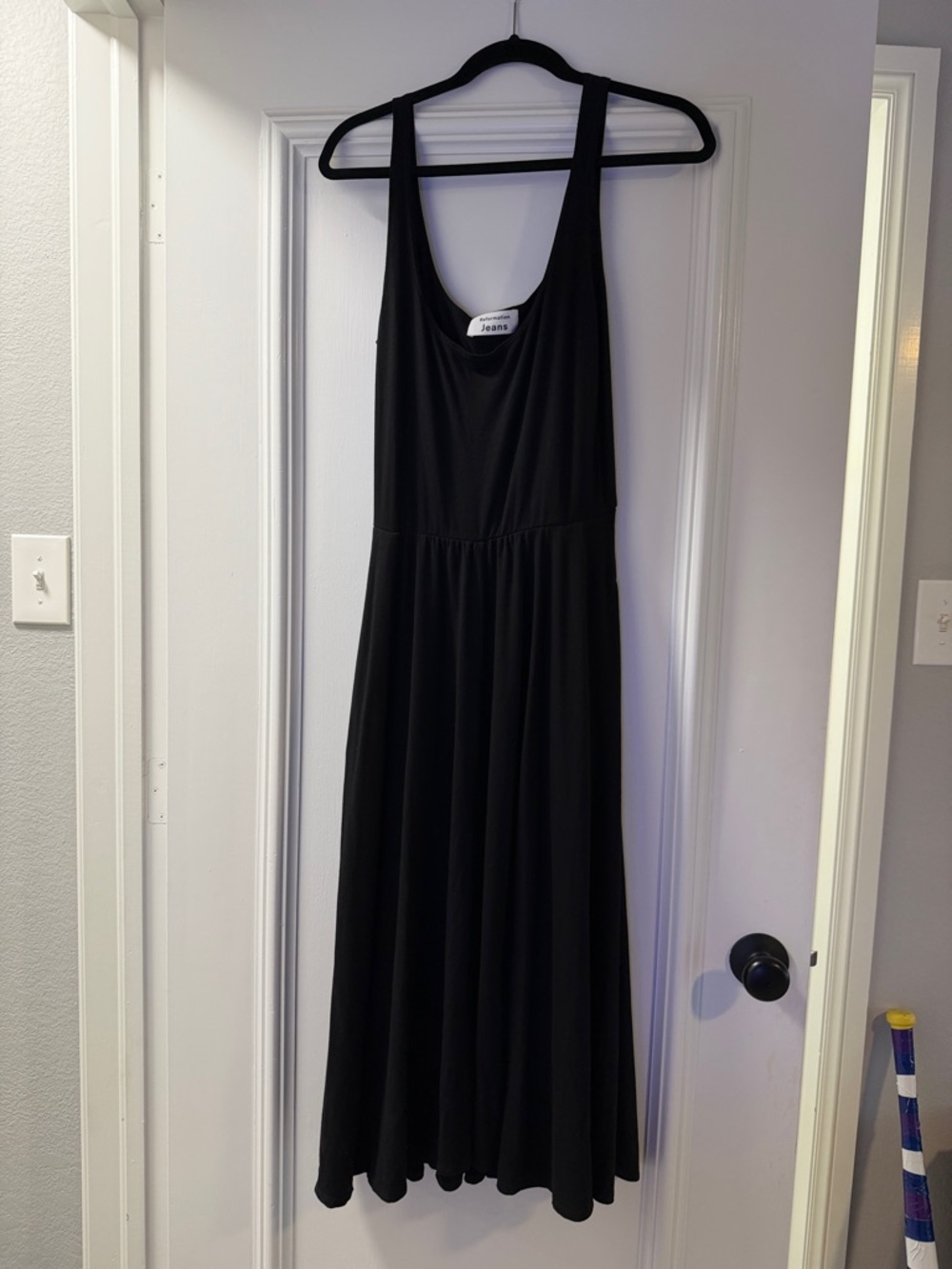 Reformation Black Scoop Tank Maxi Dress